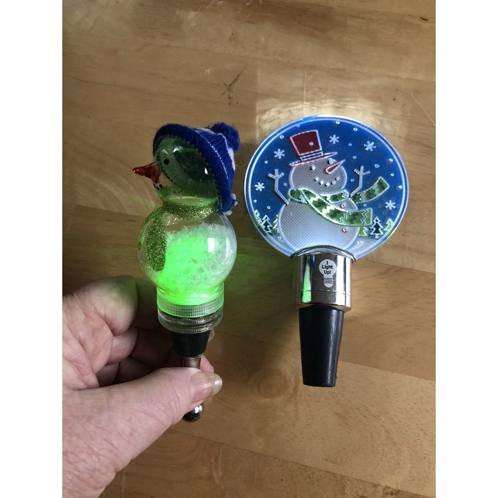 Christmas Wine Stoppers Snowman Holiday Decor Pier 1- Midwest Light up Stoppers